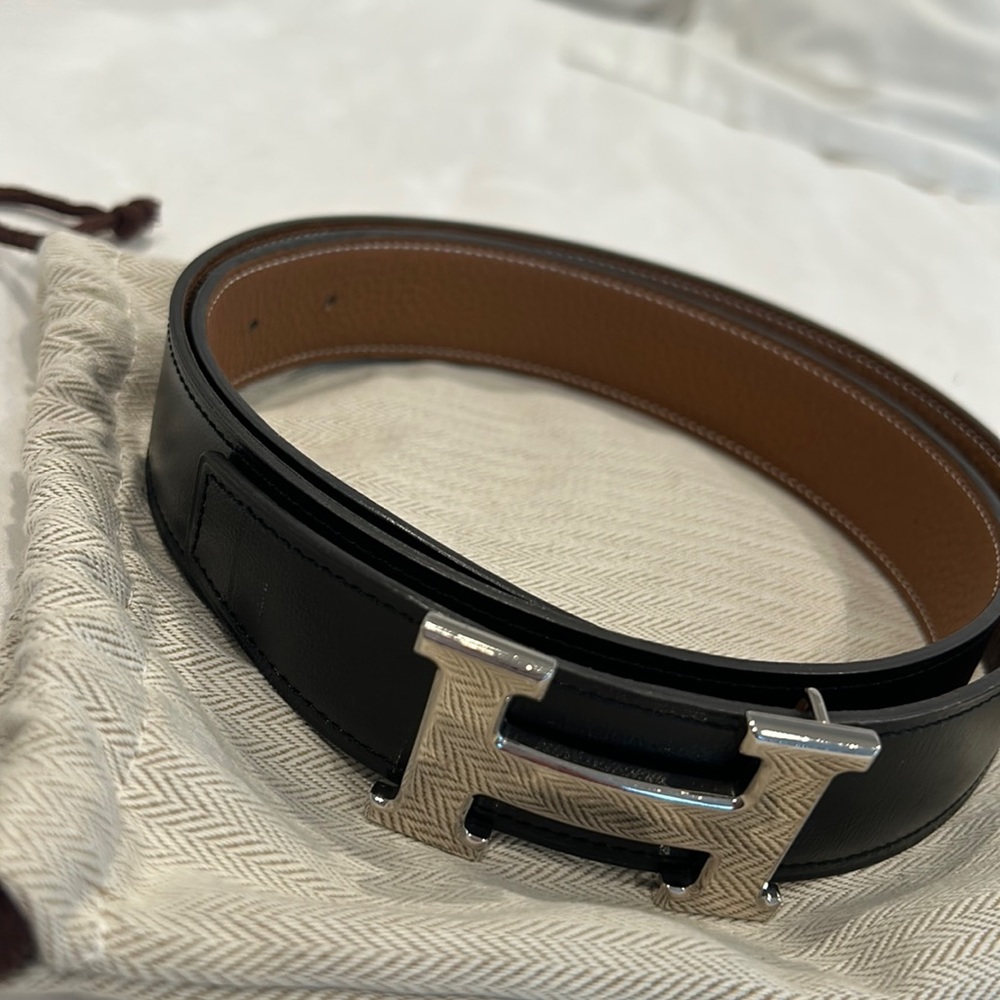 Hermes reversible belt black/brown